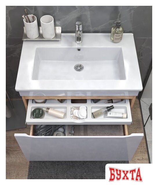 Мебель для ванных комнат Vigo Тумба под умывальник Grani 750-0-1 Оскар подвесная (дуб золотой) 5