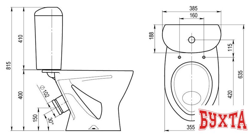 Унитаз напольный Santeri Версия крап на белом [1.P401.5.S01.00B.F] 2
