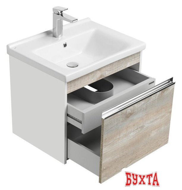Мебель для ванных комнат Акватон Тумба под умывальник Капри 60 1A230101KPDA0 (бетон пайн) 2