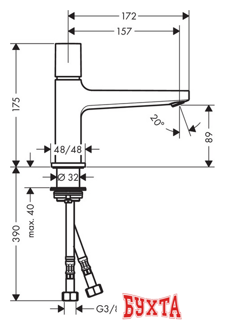 Смеситель Hansgrohe Metropol 100 Select 32570000 5