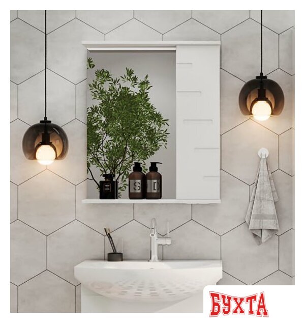 Мебель для ванных комнат Volna Шкаф с зеркалом Joli 50 правый 3