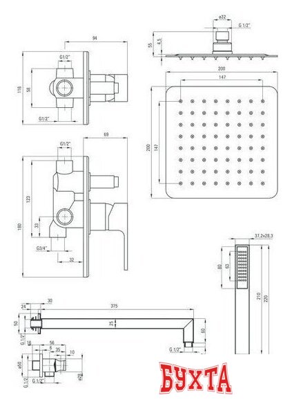 Душевая система Deante Savory NAC_09SP 2