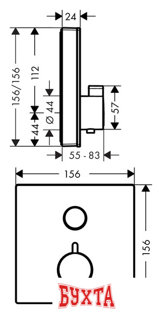 Смеситель Hansgrohe ShowerSelect Glass 15737400 (белый/хром) 2