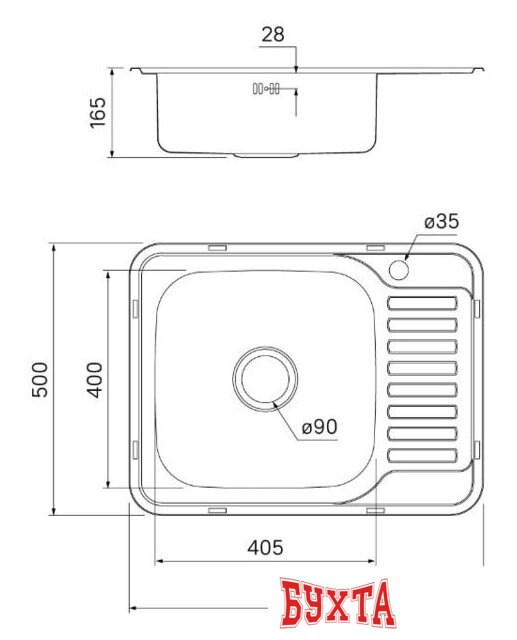 Кухонная мойка IDDIS Basic BAS65SLi77 3