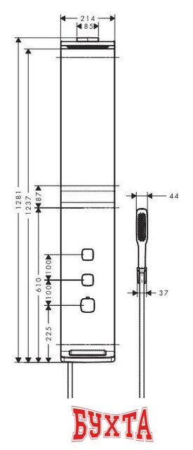 Душевая панель Hansgrohe Raindance Lift (27008000) 3