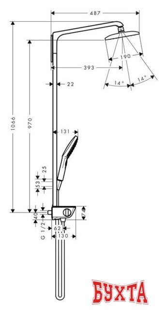 Душевая система Hansgrohe Raindance Select E 360 Showerpipe [27112400] 2