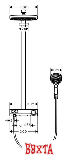 Душевая система Hansgrohe Raindance Select [27126400] 5