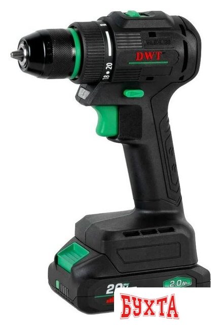 Ударная дрель-шуруповерт DWT ASBP-20 DNM-2 BMC (с 2-мя АКБ, кейс)