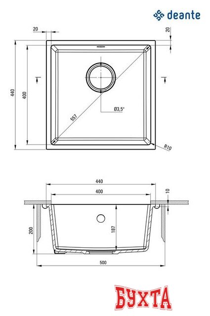 Кухонная мойка Deante ZQA_N10A 2