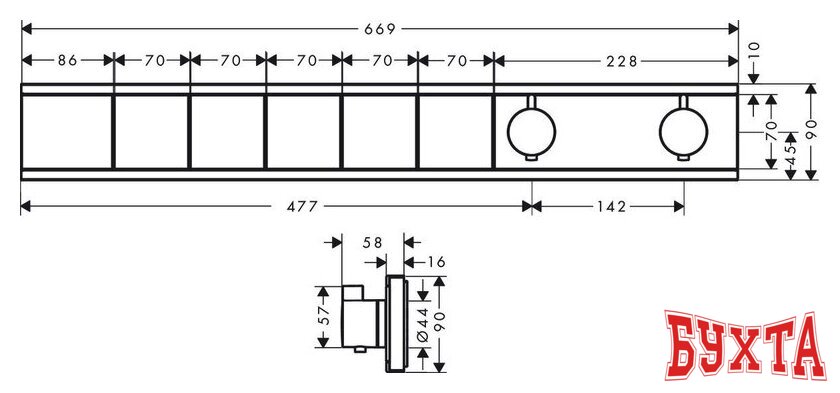 Смеситель без скрытого механизма Hansgrohe RainSelect 15384700 (белый) 2