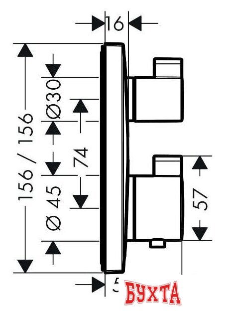 Смеситель Hansgrohe Ecostat Square 15714140 2