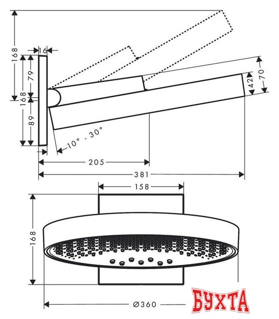 Верхний душ Hansgrohe Rainfinity 360 26234140 3