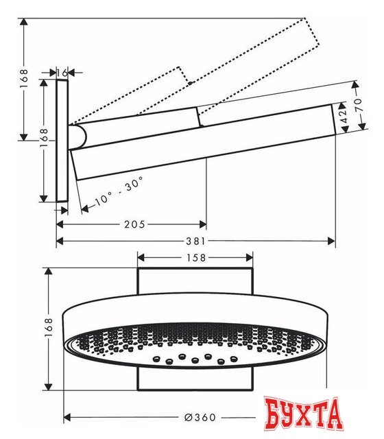 Верхний душ Hansgrohe Rainfinity 360 1jet 26234700 2