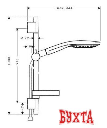 Душевой гарнитур Hansgrohe Raindance Select 150 / Unica'S Puro (27803000) 2
