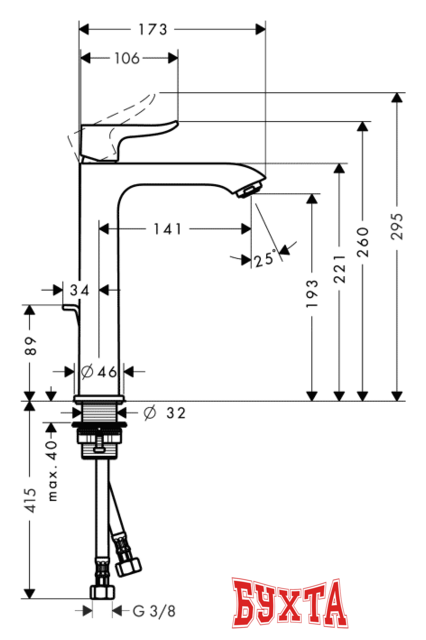 Смеситель Hansgrohe Metris 31183000 2