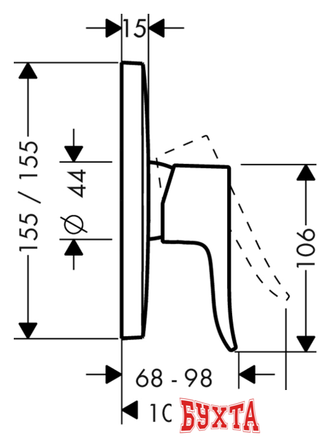 Смеситель без скрытого механизма Hansgrohe Metris 31456000 2