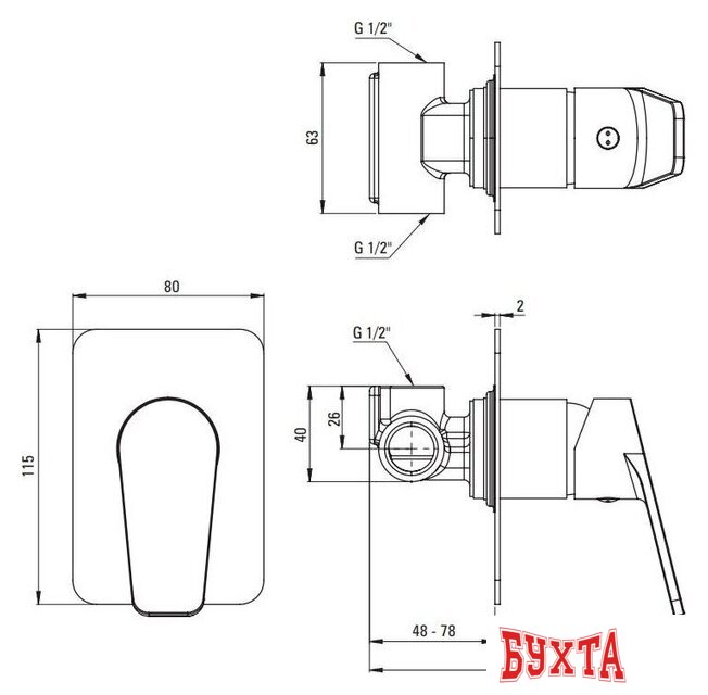 Смеситель Deante Jasmin Nero BGJ N44L 2