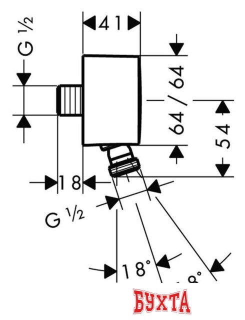 Шланговое подключение Hansgrohe Fixfit 27414000 2