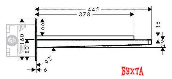 Верхний душ Hansgrohe Raindance Rainfall 180 AIR 2jet (28433000) 2
