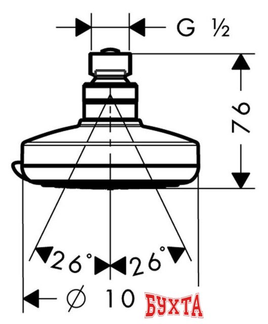 Верхний душ Hansgrohe Croma 100 Vario 28462000 2