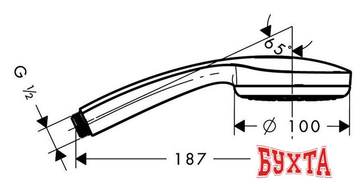Душевая лейка Hansgrohe Croma 100 1jet EcoSmart 28583000 2