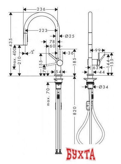 Смеситель Hansgrohe Talis M54 72800670 5