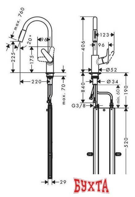 Смеситель Hansgrohe Focus M41 73880000 (хром) 2