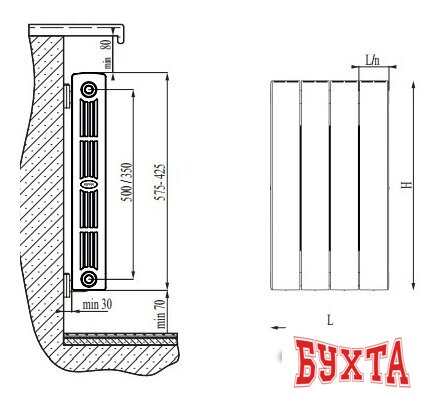 Биметаллический радиатор Rifar SUPReMO 500 (10 секций) 2