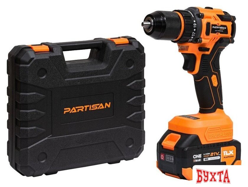 Дрель-шуруповерт Partisan AD-2180BL (с 2-мя АКБ, кейс)
