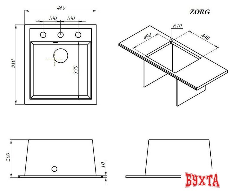 Кухонная мойка ZorG Rock 46 Premium alba 2
