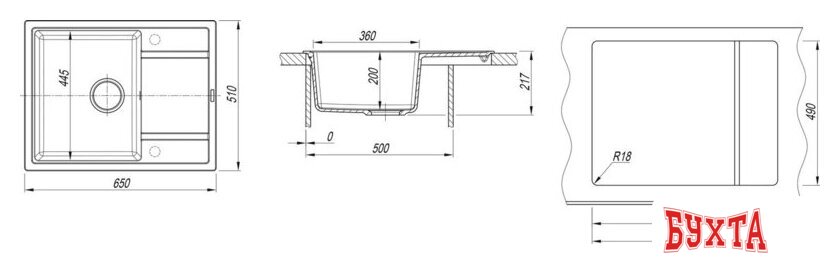 Кухонная мойка ZorG Rock 65 Premium alba 5