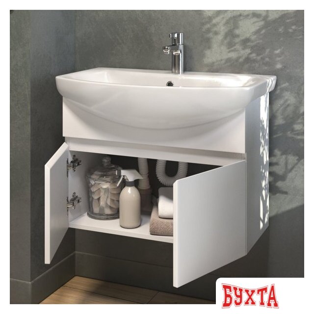 Мебель для ванных комнат Vigo Тумба под умывальник Wing 700-2-0 Балтика навесная (белый) 4