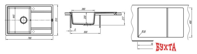 Кухонная мойка ZorG Rock 78 Premium alba 5