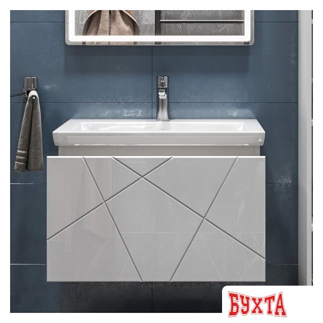 Мебель для ванных комнат Vigo Тумба под умывальник Geometry 700-0-1 Como навесная 4