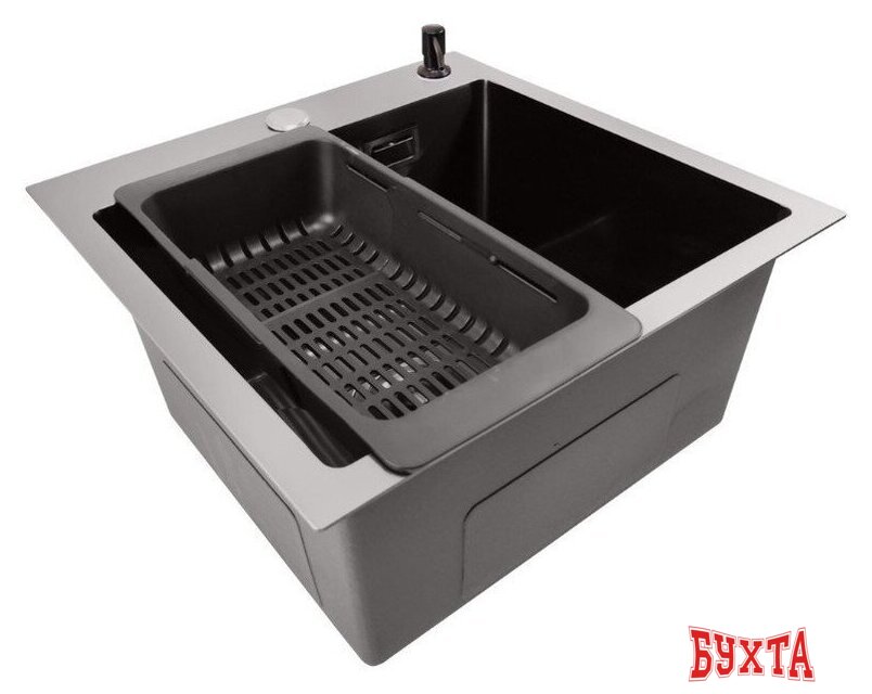 Кухонная мойка Stellar E4444NB (нано черный) 4