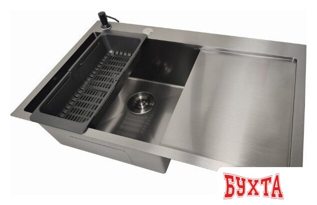 Кухонная мойка Stellar Decor S6550NB-L-D (нано черный) 3
