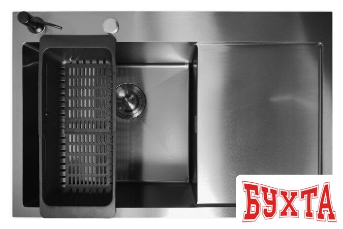 Кухонная мойка Stellar Decor S7850NB-L-D (нано черный)