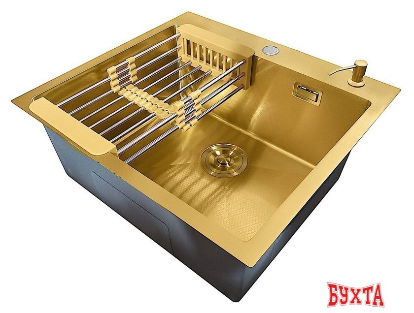 Кухонная мойка Stellar Decor S5550GL-D (золото) 4