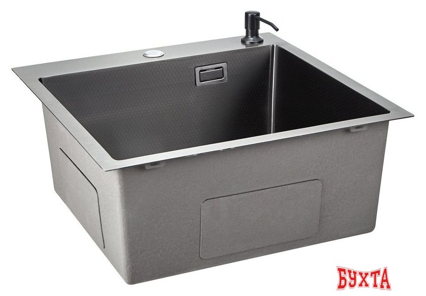 Кухонная мойка Stellar Decor S4444NB-D (нано черный) 4