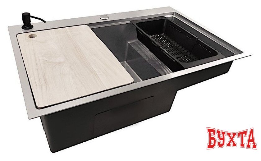 Кухонная мойка Stellar S7550S-TU-L (сатин, с доской) 2