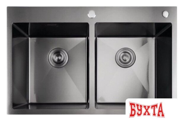 Кухонная мойка Stellar E7850-2NB (нано черный) 5