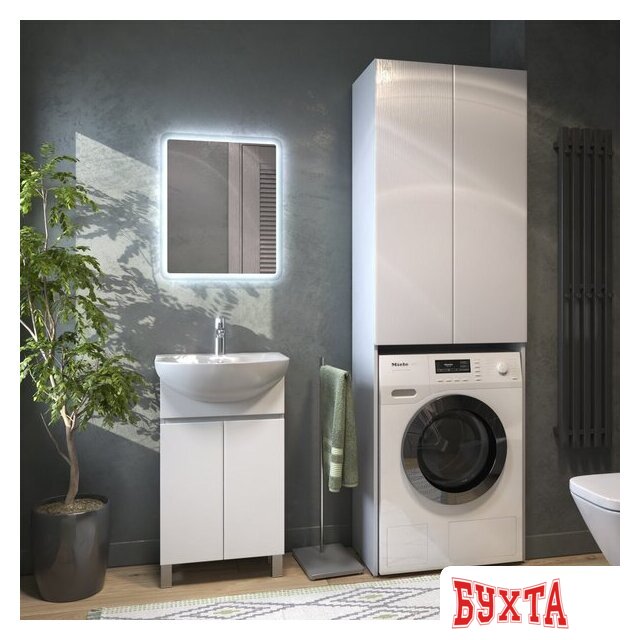 Мебель для ванных комнат Vigo Шкаф комбинированный Wing 640 под стиральную машину (белый) 5