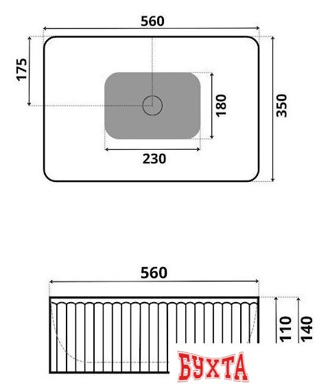 Умывальник Roxen Pablo Gold 570205 3