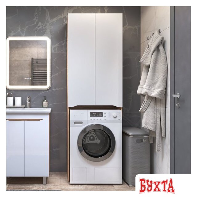 Мебель для ванных комнат Vigo Шкаф комбинированный Grani 640 под стиральную машину (дуб золотой) 2