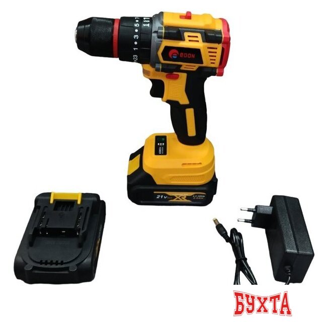 Ударная дрель-шуруповерт Edon Super AD-21PBL (с 2-мя АКБ, кейс) 4