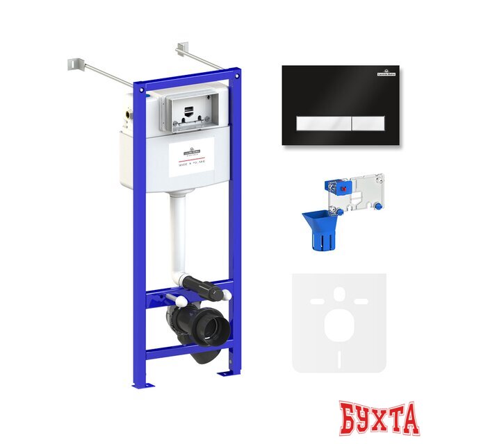 Инсталляция для унитаза Lavinia Boho Relfix 5 в 1 77020057 (матовый черный/белый пластик)