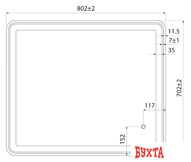 Мебель для ванных комнат IDDIS Зеркало Cloud CLO8000i98 5