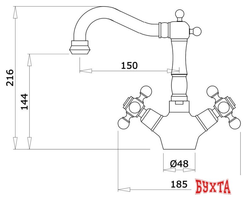 Смеситель Ganzer Konstantin GZ 09012E (золотой) 2