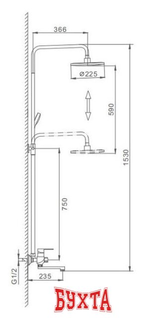 Душевая система FRAP F2441 (хром/белый) 2