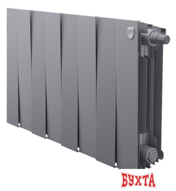 Биметаллический радиатор Royal Thermo PianoForte 300 Silver Satin (8 секций) нижнее подключение